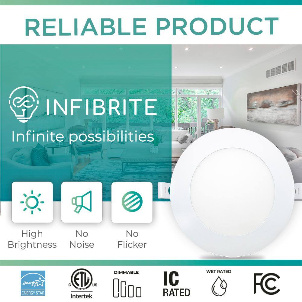 Elite 6-Inch White Aluminum LED Recessed Lighting Kit, Set of 6