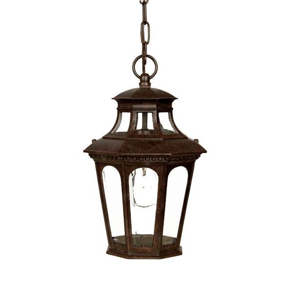 Acclaim Lighting Newcastle Collection 1-Light Marbleized Mahogany Outdoor Hanging Light Fixture