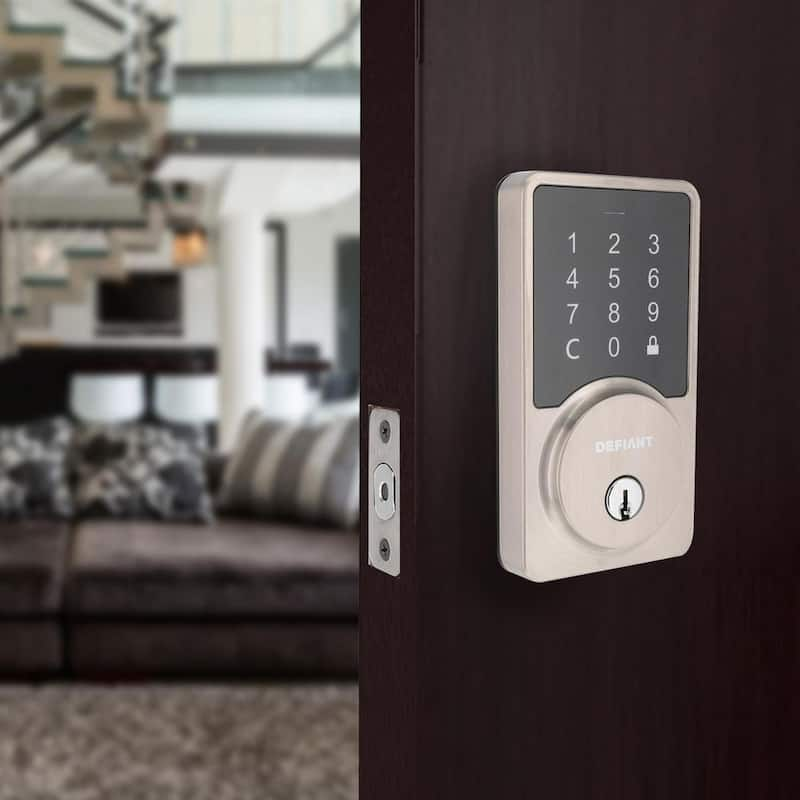 Square Satin Nickel Smart Wi-Fi Deadbolt Powered By Hubspace