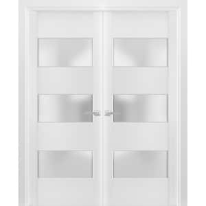 56 in. x 80 in. Single Panel White Finished Pine Wood Interior Door Slab