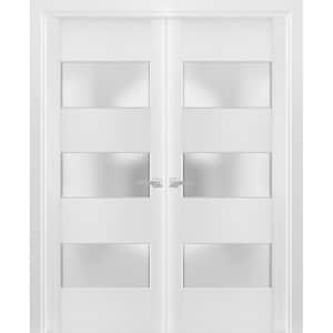 56 in. x 96 in. Single Panel White Finished Pine Wood Interior Door Slab