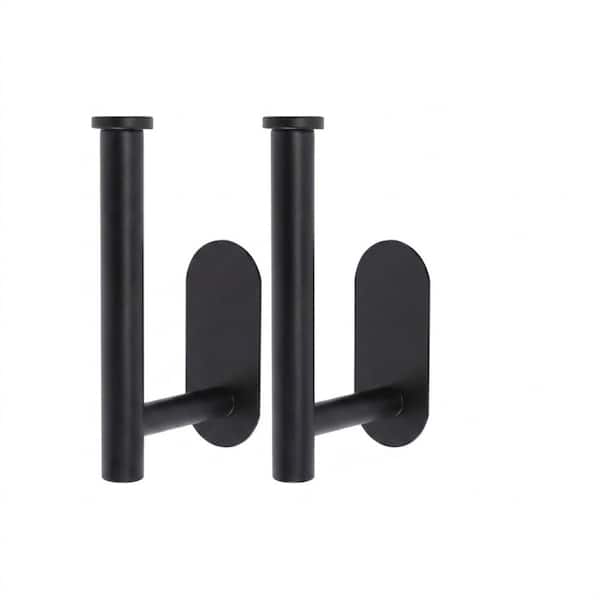 Adhesive No-Drill Curtain Holdbacks : Damage-Free Black 2-Pack