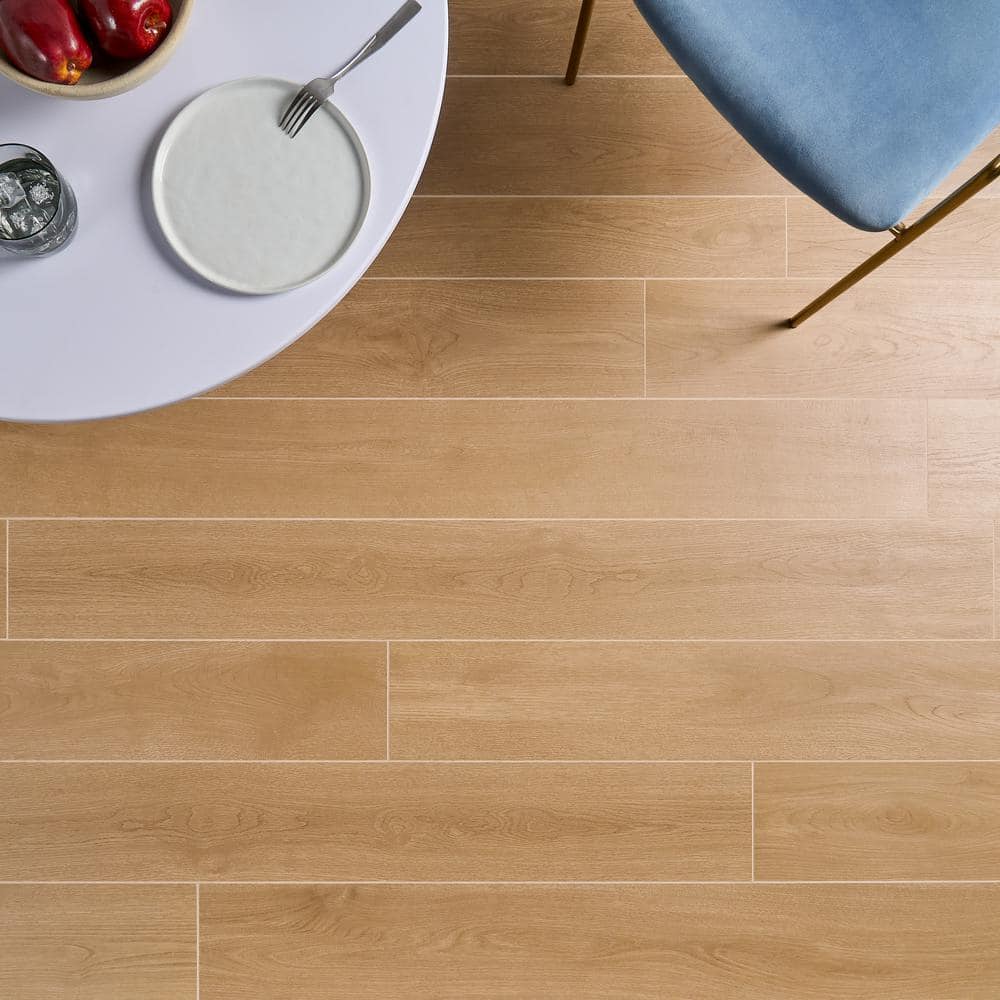 Pale Wood Look Matte Large Format Porcelain Tile