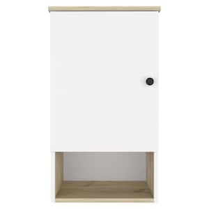 16.2 in. W x 28.5 in. H Rectangular Oak, White Recessed or Surface Mount Medicine Cabinet without Mirror with 2-Shelf