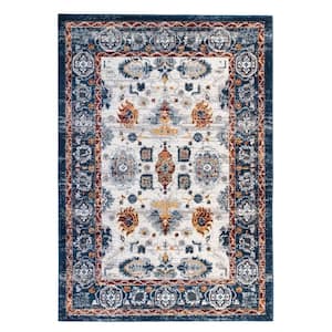 Alexandria Xyryl Blue 5 ft. 1 in. x 7 ft. 6 in. Floral Polypropylene Area Rug