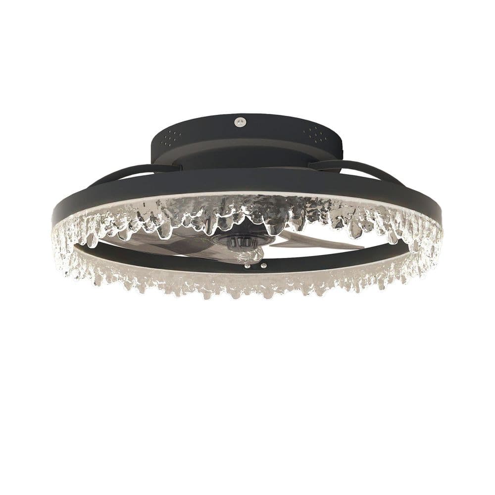 16 in. Flush Mount Low Profile Ceiling Fan with Lights, Smart App Remote Control, Integrated LED Indoor, Black price history on PriceWatchPro