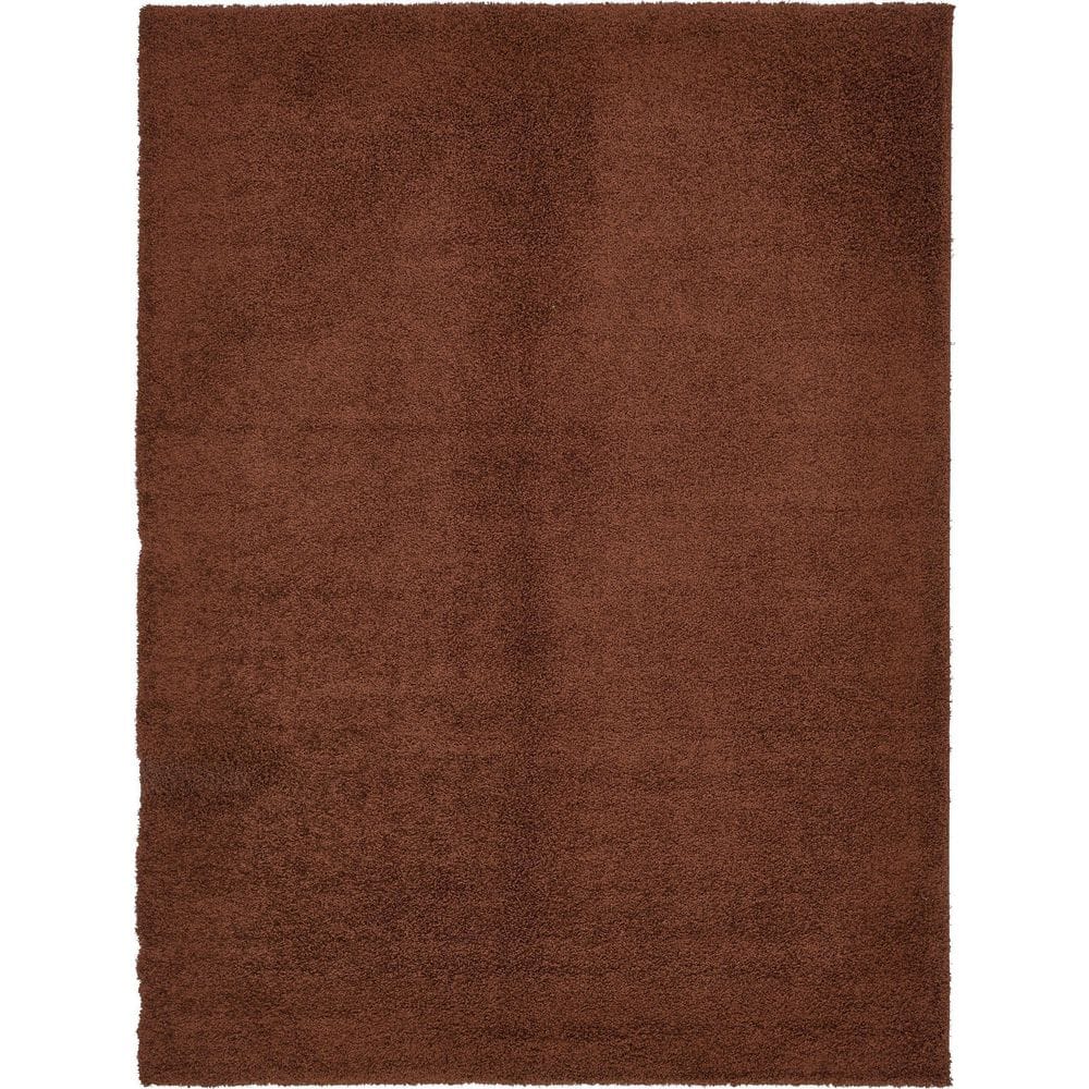 Luxe Comfort Solid Shag Rug, Chocolate Brown 10'x13'