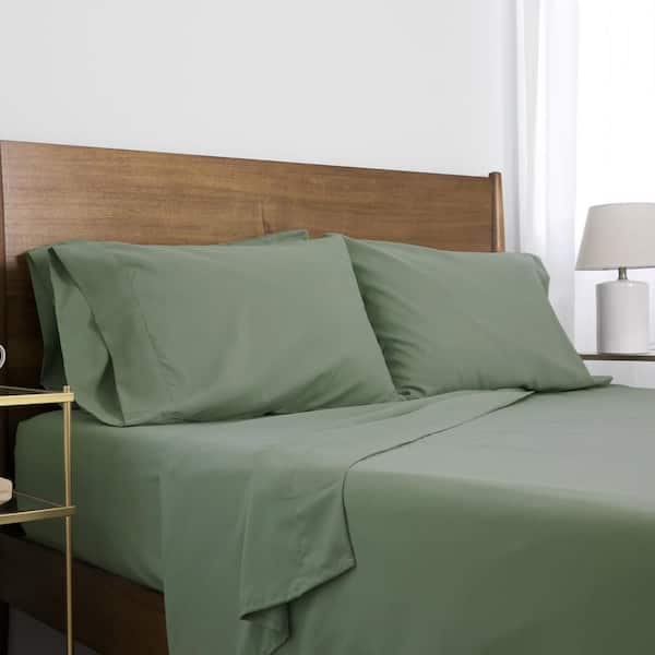 SOUTHSHORE FINE LINENS Deep Pocket 6-Piece Dark Green Microfiber Full Sheet Set