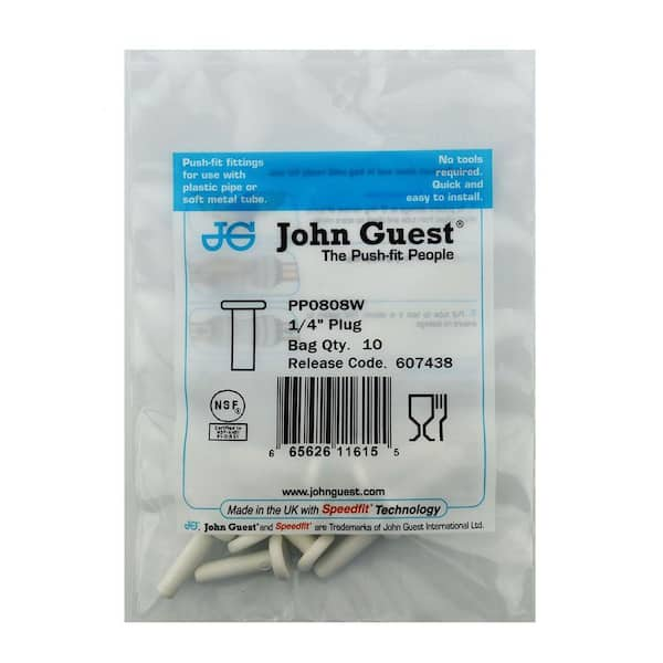 JOHN GUEST 1/4 in. OD Push-to-Connect Bulkhead Union Fitting (10-Pack)  PP1208E - The Home Depot