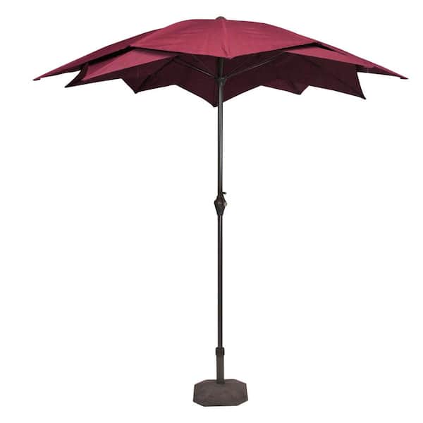 Northlight 8.85 ft. Market Outdoor Patio Umbrella in Red Burgundy with Hand Crank
