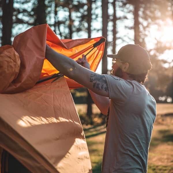 Gazelle T8 8-Person Hub Tent, Sunset Orange GT800SS - The Home Depot