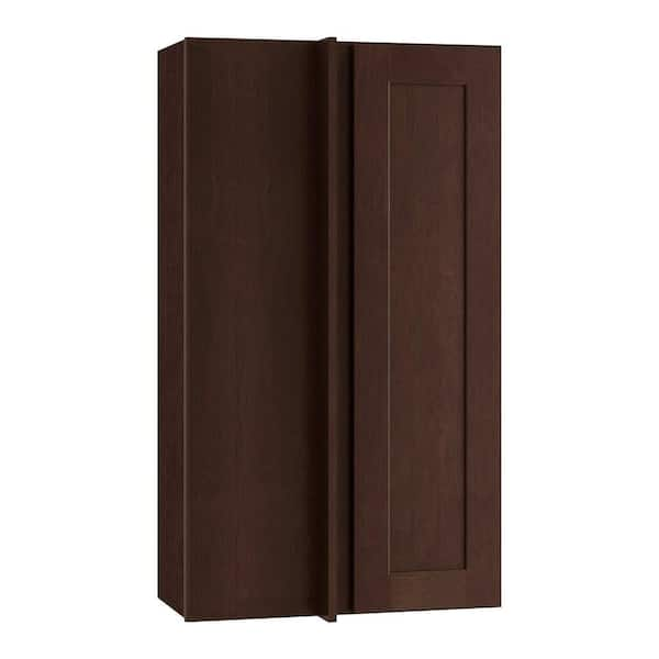 Home Decorators Collection Newport 24 in. W x 12 in. D x 36 in. H Assembled Plywood Blind Wall Kitchen Cabinet in Manganite with Soft Close LH