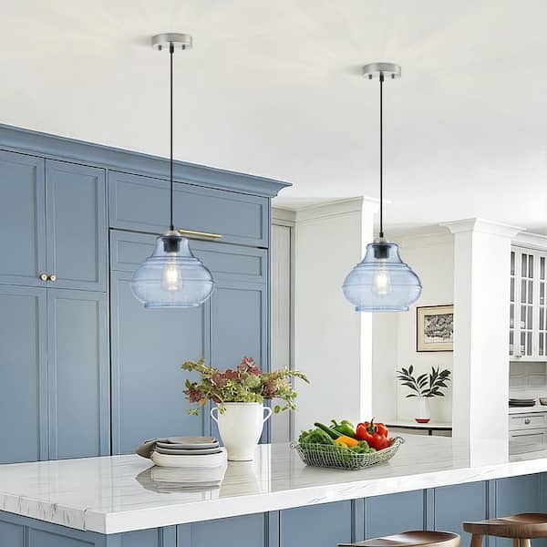 Henveton Jasslynn Modern Farmhouse Pendant Light with Blue Bell