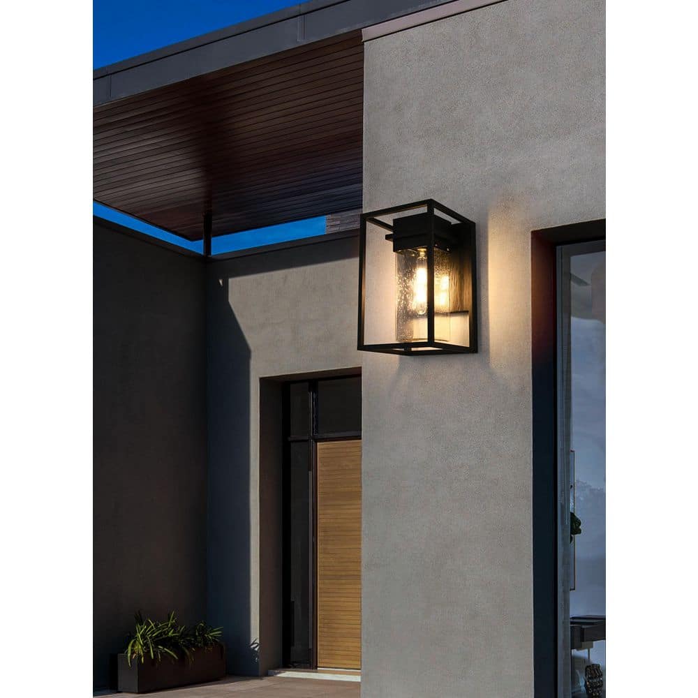 19 in. Black Outdoor Hardwired Wall Sconce with No Bulbs Included price history on PriceWatchPro