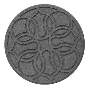 18 in. x 18 in. Round Grey Pendant Recycled Rubber Stepping Stone (Pack of 4)
