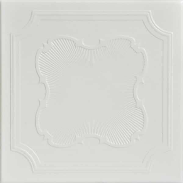 Coronado Dove White 1.6 ft. x 1.6 ft. Decorative Foam Glue Up Ceiling Tile (259.2 sq. ft. /case)