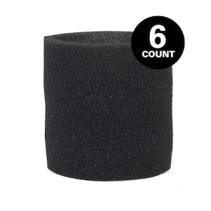Replacement Wet Debris Application Wet/Dry Vac Foam Sleeve Filter for Select Shop-Vac Brand Shop Vacuums (6-Pack)