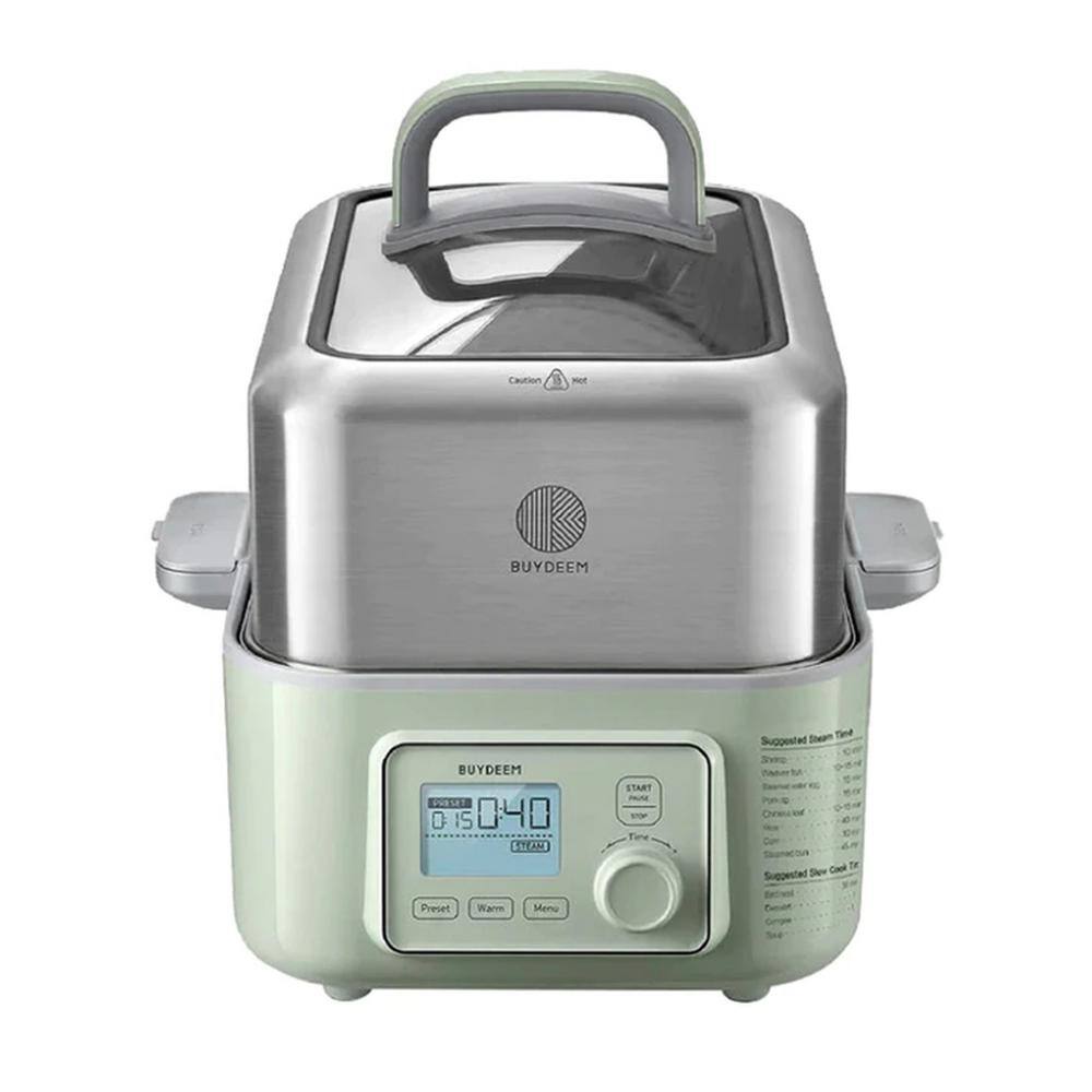 5Qt, Digital Multi-functional Food Steamer, Quick Steam in 60s, Stainless Steel Steamer Tray,5 Cup Green Food Steamer