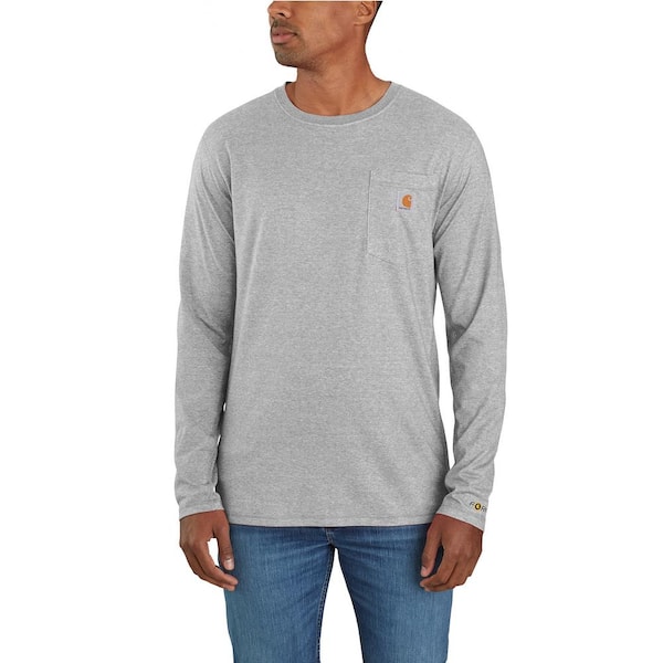 Carhartt Men's Large Heather Gray Cotton/Polyester Force Relaxed