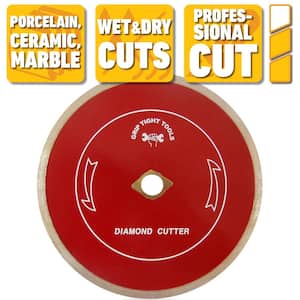 7 in. Professional Continuous Rim Tile Cutting Diamond Blade for Cutting Porcelain, Ceramic and Marble (10-Pack)