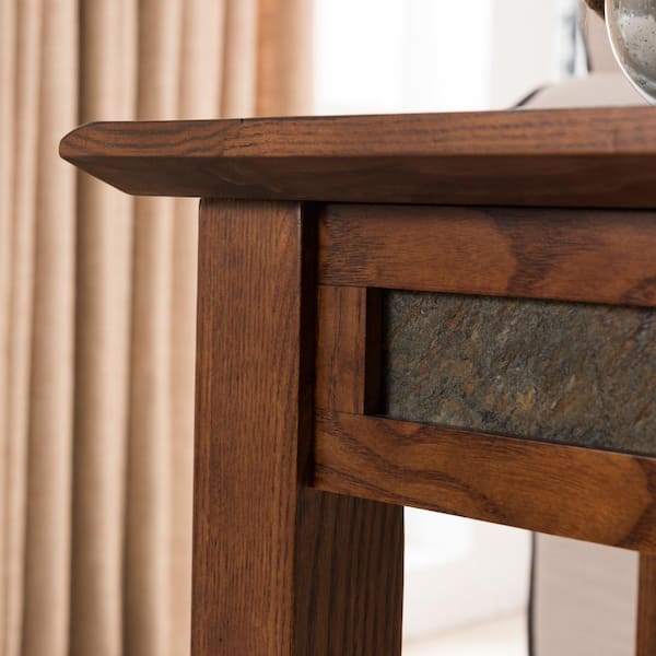 Solid Wood Oak End Table – 24 Inch Wide