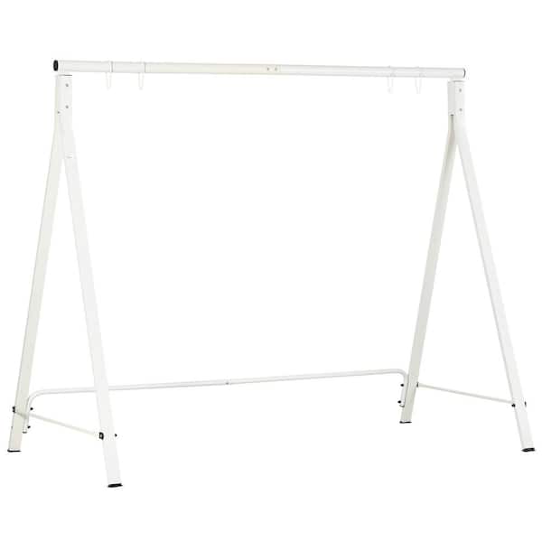 Outsunny Metal Porch Swing Stand, Heavy-Duty Swing Frame, Hanging Chair Stand Only, 660 lbs. Weight Capacity, for Patio, White