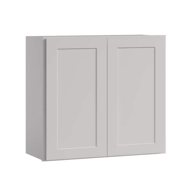 33 in. W x 12 in D x 30 in. H in. Shaker Dove Plywood Ready to Assemble Kitchen Wall Cabinet with Doors and Shelves