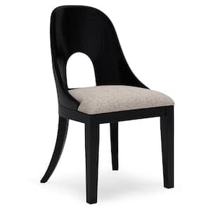 Rowanbeck Polyester Seat Guest or Visitor Chair in Black Without Arms