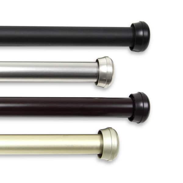 Rod Desyne Rosen 160 in. - 240 in. Single Curtain Rod in Black with Finial