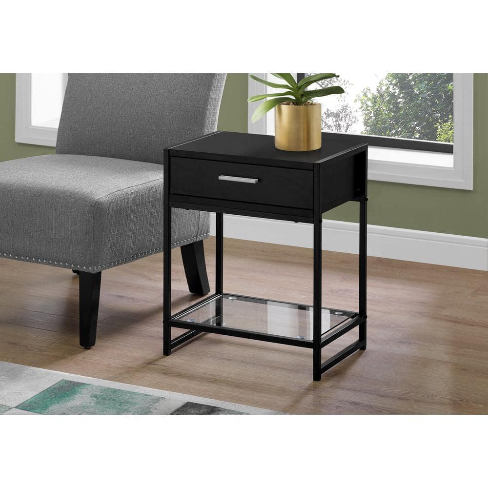 Black End Table with a Drawer HD3502 - The Home Depot