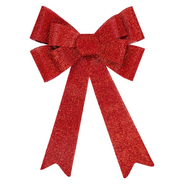 Red Bow Christmas Gift Ribbon Vertical Stock Image - Image of