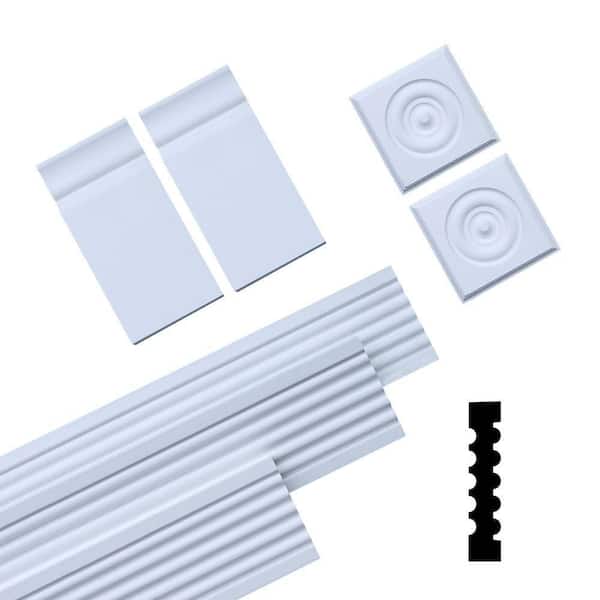 Unbranded 11/16 in. x 3-3/8 in. x 84 in. Primed Pine Finger-Jointed Casing Moulding Set (7-Piece)