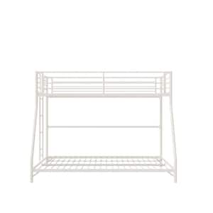 Daven Off White, Twin Over Full, Kids Metal Bunk Bed with Easy Assembly