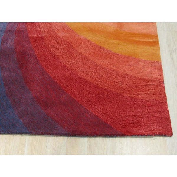 Lollipop 5 ft. x 8 ft. Hand-Tufted Wool Contemporary Swirl Area Rug