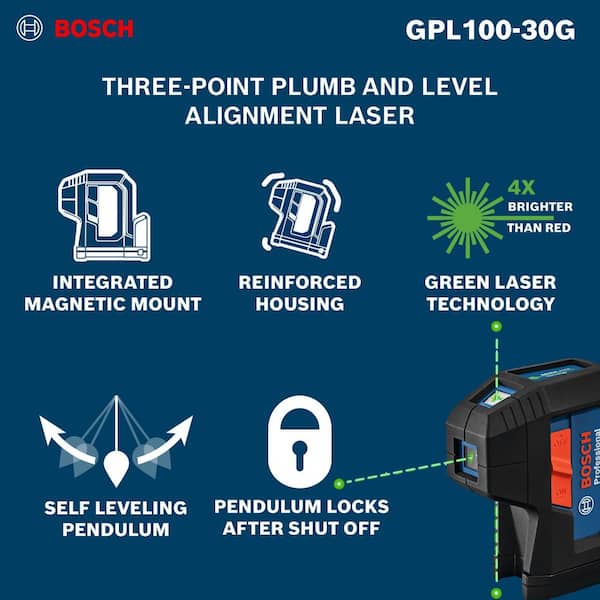 125 ft. Green 3-Point Self-Leveling Laser with VisiMax Technology, Integrated Multipurpose Mount, and Hard Carrying Case