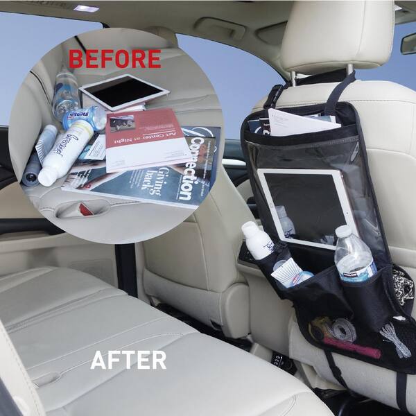 Car Seat Back Organiser Tablet Holder Protector Bottle Toy Kick Mat Storage #@ 