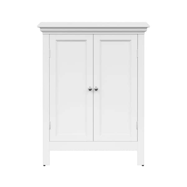Stratford 13 in. W x 26 in. D x 34 in. H White Bathroom Freestanding Linen Cabinet with 2-Shelves in White