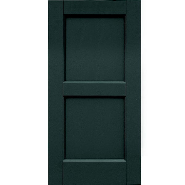 Winworks Wood Composite 15 in. x 30 in. Contemporary Flat Panel Shutters Pair #638 Evergreen