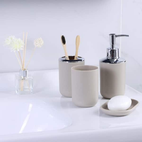 Trademark Global Mason Jar Bathroom Accessories 5-Piece Bath Accessory Set  with Toothbrush Holder, Soap Dispenser, 2 Small Jars (Black) ST-BATH2-BLK -  The Home Depot