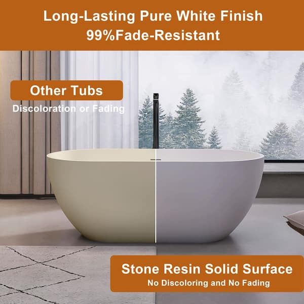 Xspracer Pure 59 in. x 29.5 in. Solid Surface Stone Resin