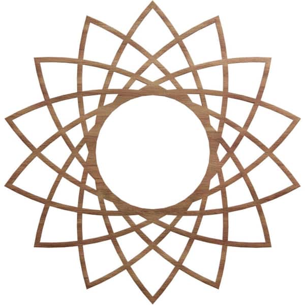 Ekena Millwork 24 in. x 8.75 in. x 0.25 in. Wood Medallion Moulding