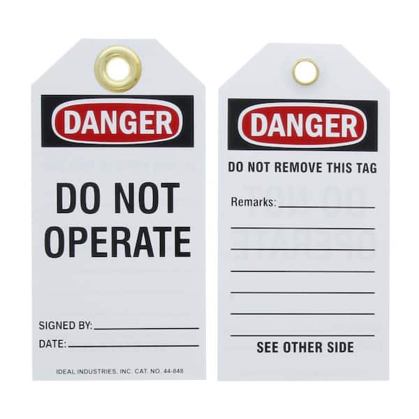 IDEAL Lockout Tag, Standard, "Do Not Operate" (25 Bag)