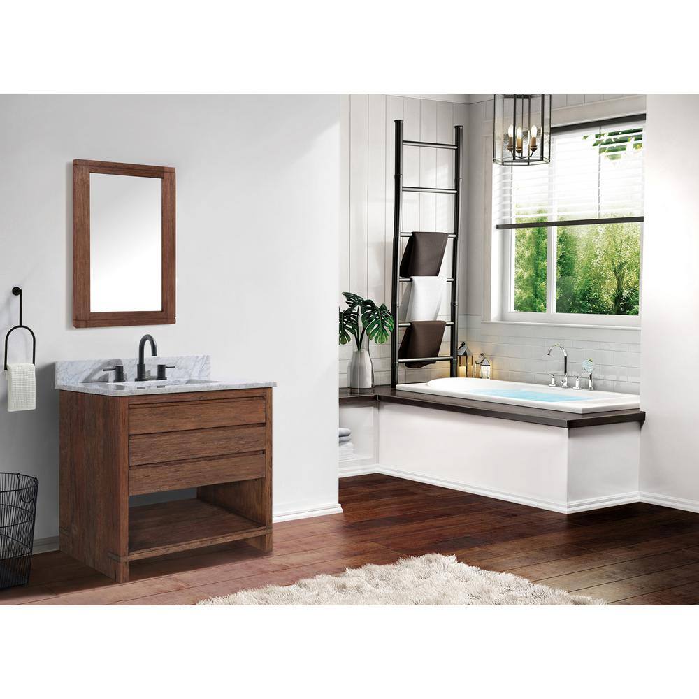 Kai & Kayden Reclaimed Brown Wood 34"x24" Traditional Mirror