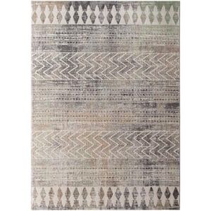 Haruhi Cream/Gray 5 ft. x 7 ft. Indoor/Outdoor Area Rug