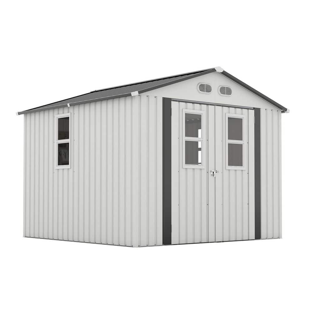 8 ft. W x 8 ft. D Outdoor Metal Storage Shed with Four Daylight Windows Lockable Doors(64 sq. ft. ) price history on PriceWatchPro