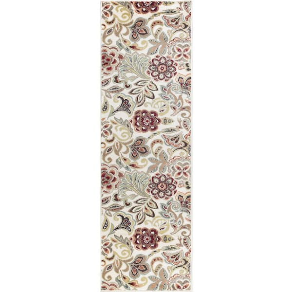 Deco Abstract Ivory 2 ft. x 8 ft. Indoor Runner Rug