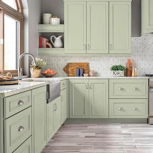 1 gal. #MQ3-47 Airy Green Semi-Gloss Enamel Interior/Exterior Cabinet, Door & Trim Paint