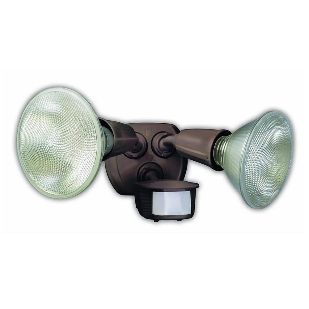 Southwire 240-Watt 180-Degree Bronze Motion Activated Outdoor Dusk to Dawn Security Flood Light with Twin Head