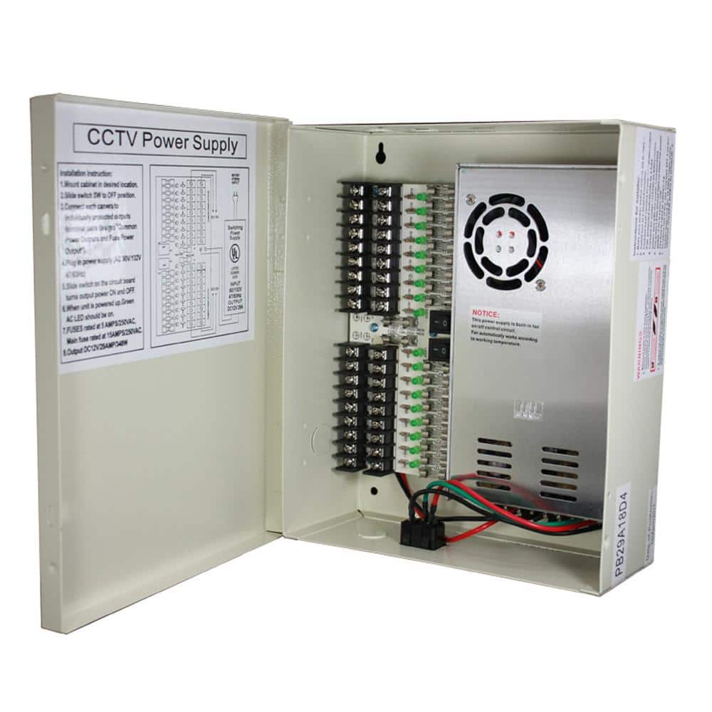 SPT 29 Amp 18-Port CCTV Power Box 15-PB29A18D4A - The Home Depot