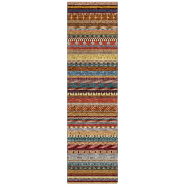 Chantille Machine Washable Indoor/Outdoor Abstract ACN2218 Paprika 2 ft. 3 in. x 7 ft. 6 in. Runner Rug
